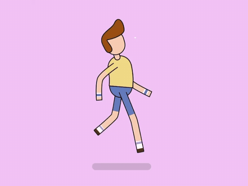 Foot Race Cycle 2d after effects animation battleaxe character color flat illustration motion graphic rigging rubberhose