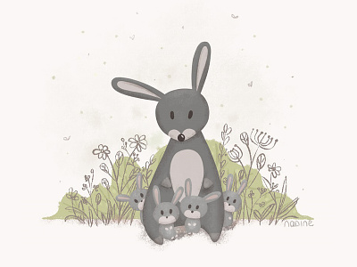 Rabbit 2d art cartoon character charachter design children book illustration cute animal doodle art illustration rabbits