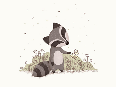 Cute Raccoon 2d art cartoon character charachter design children book illustration cute art doodle art illustration raccoon