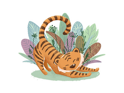 Tiger 2d art cartoon character charachter design children book illustration cute art digital art doodle art illustration tiger