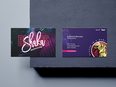 Business card - Shaka brand asai brand identity branding bussines card contact design fruits healthy mockup typography