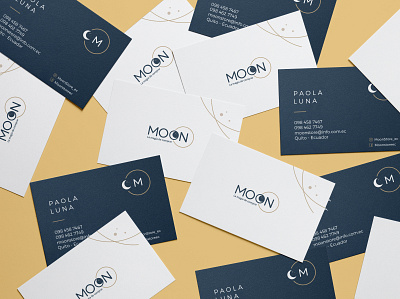 MOON Business Cards brand identity branding business card design businesscard card colorpalette complementary design logo mockup moon typography