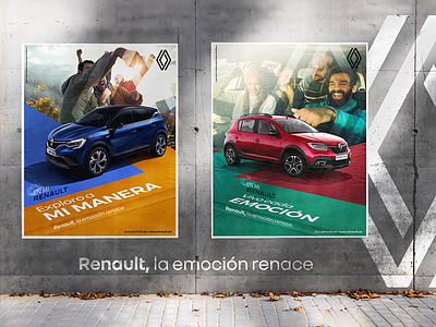 Renault, KV for campaign ad brand identity branding car colorpalette design kv logo poster renault typography