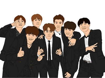 BTS Vector art bangtan boys black pink boy bands boyband bts design fan art idol junkook korea kpop merchandise music vector vector illustration vectorart