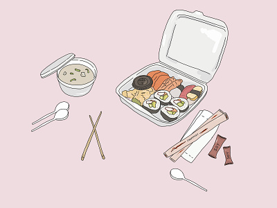 Takeout for 1, utensils for 3