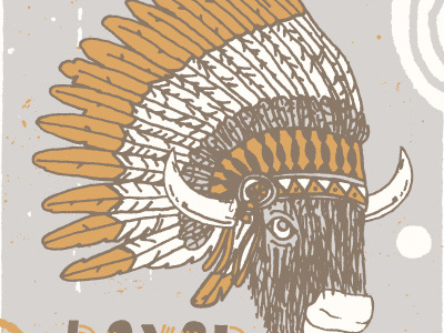 Buffalo Chief buffalo headdress illustration indian native american