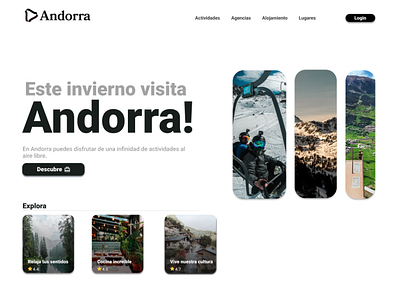 City Landing Concept - Andorra andorra app design city city guide design explore figma places ski travel web