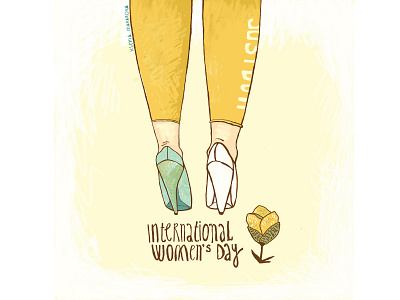 International Women's Day Postcard illustration postcard