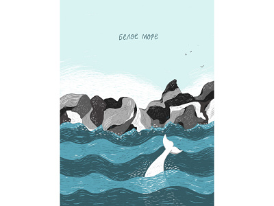 White Sea. The Whale. illustration