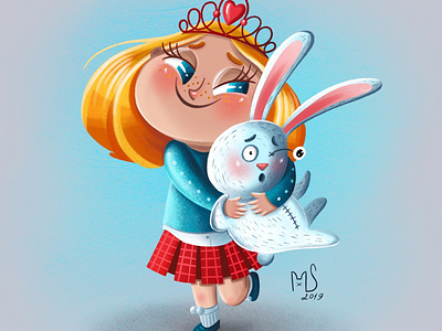 The princess bandit child crown illustration kid princess rabbit toy