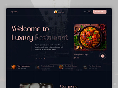 Luxury Restaurant Landing Page Challenge bar challenge foods landing page luxury restaurant ui web template