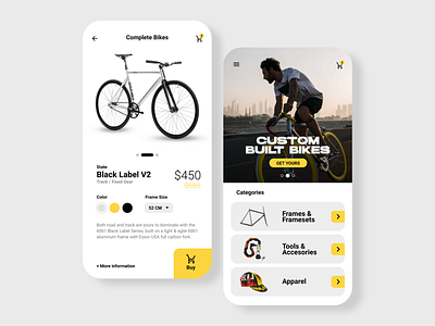 Cycling eCommerce app app design app store clean design clean ui ecommerce ecommerce app fixed gear fixedgear fixie mobile app mobile store