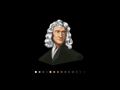 Sir Isaac Newton art character illustration portrait