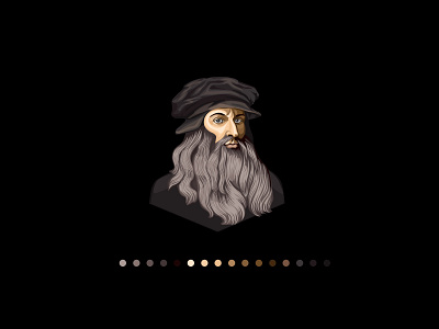 Leonardo da Vinci character illustration portrait