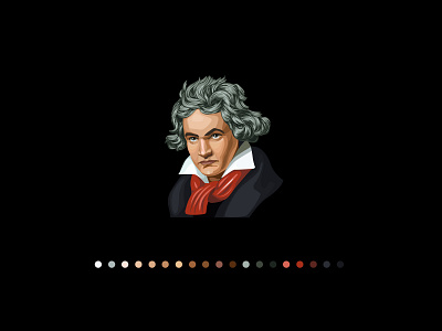Ludwig van Beethoven art character illustraion portrait