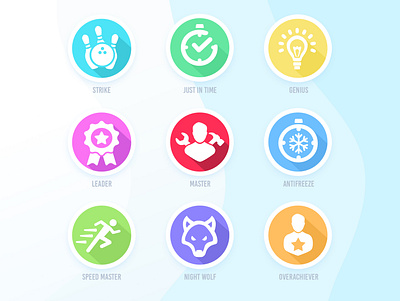 Achievements pack icon illustration interface ui vector