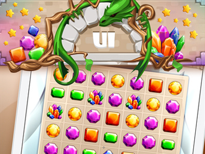 UI for match3 game android casual game gem icon ios match3