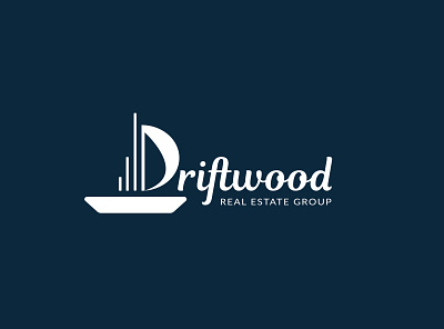 Driftwood real estate logo design 3d branding design graphic design icon identity illustration illustrator logo minimal typography ui ux vector