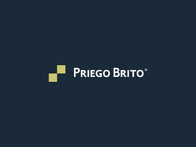 Priego Brito blue branding gold lawyer legal logo