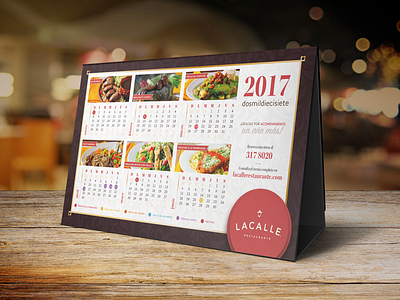 2017 Calendar branding calendar restaurant