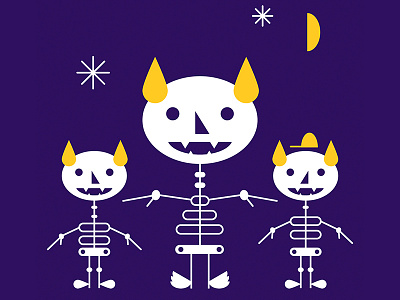 All Hallows Eve bats form halloween moon night shape skeleton spooky treat trick vector