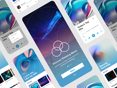 Space: Free Music Player app branding design graphic design landing logo minimal ui ux