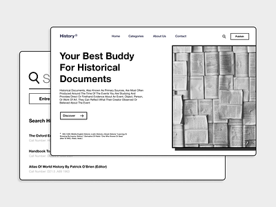 History®: Your best Buddy for historical documents black white design minimal ui user interface ux uxui web design