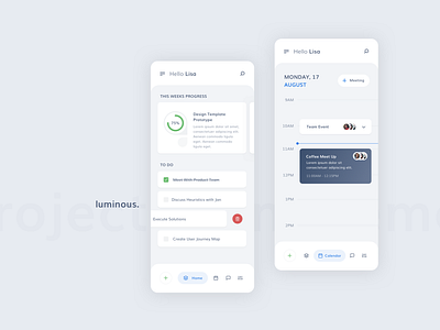 Luminous app calendar design flat logo minimal task app typography ui ux