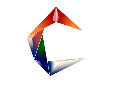 Crystallized Gem C 3d crystal depth diamond gem graphic logo texture vector