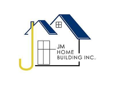 Jm Home Building Logo construction flat design house icon logo design minimal