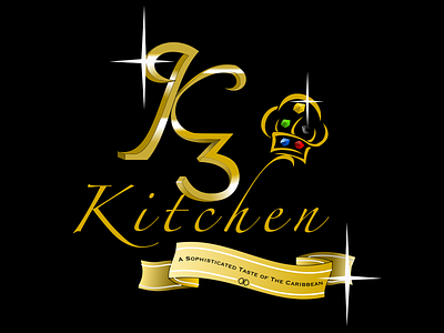 K3 Kitchen Logo food glossy gold golden metallic pristine quality royal shiny