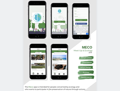 MECO App app application brand designgreen ecology logo mockup project