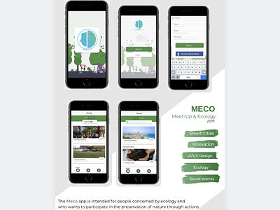 MECO App app application brand designgreen ecology logo mockup project