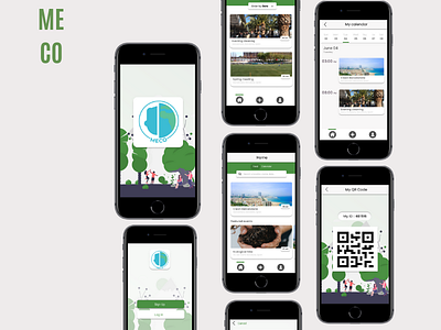 Meco (app) app application branding design ecology green project smartphone ui ux