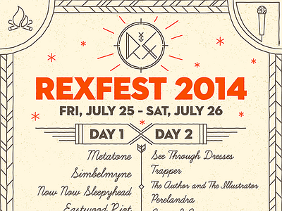 REXFEST 2014 camp festival music music fest rexfest vector
