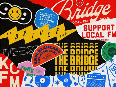 The Bridge Merch Kit 909 bridge collage design diy fm fm radio kansas city kc local local fm local music merch music radio vector