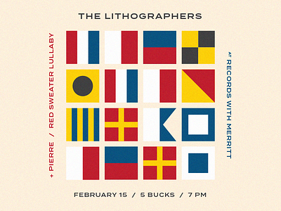 Show Poster - The Lithographers alphabet flag flyer gig poster music nautical shapes show poster