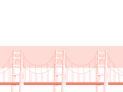 Golden Gate architecture bridge california golden bridge golden gate golden gate bridge illustration line work orange