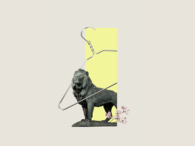 050.hanging chicago collage digital digital collage illinois lion rebound yellow