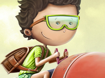 Crazy boy character illustration