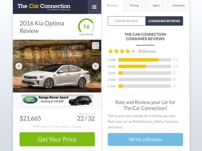 The Car Connection - Mobile Redesign automotive cars responsive ui ux web design