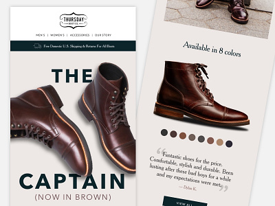 Thursday Boot Co. Marketing Email