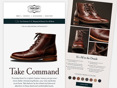 Thursday Boot Co. Marketing Email V2 boots ecommerce email fashion