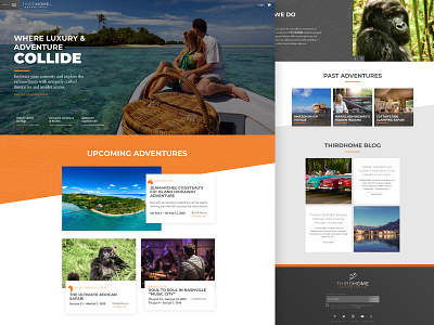 ThirdHome Adventures home landing page luxury travel web design wordpress