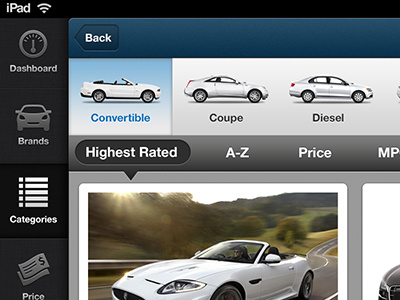 TCC iPad App automotive cars ios ipad tablet