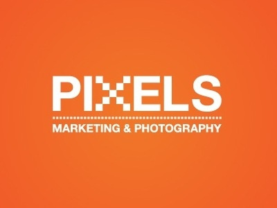 Pixels brand logo marketing orange photography pixel