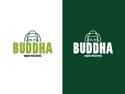 Buddha Vegan Restaurant Logo branding design graphic design logo typography vector