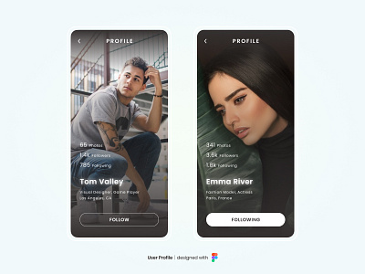 User Profile design ui