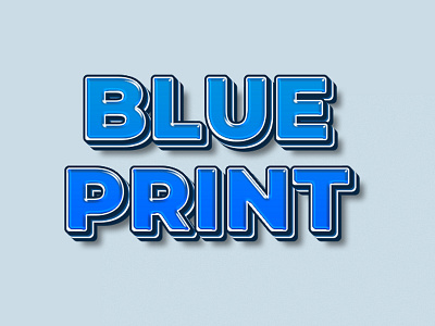 Blue Print Jelly Text Effect Template