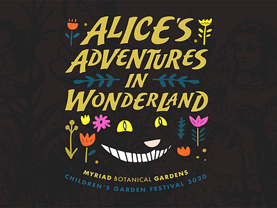 Children's Garden Festival 2020 Alice's Adventures In Wonderland alice in wonderland book botanical gardens branding childrens book event branding festival festival logo garden myriad botanical gardens okc oklahoma city